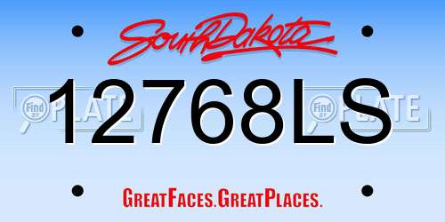 12768LS South Dakota License Plate