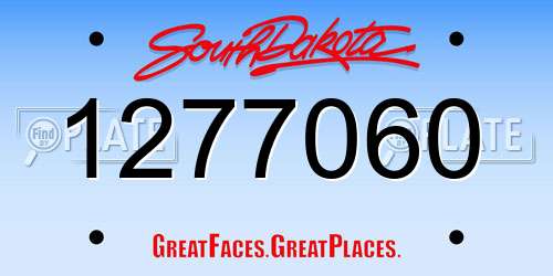 1277060 South Dakota License Plate