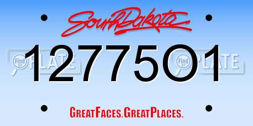 12775O1 South Dakota License Plate
