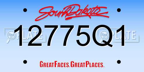12775Q1 South Dakota License Plate