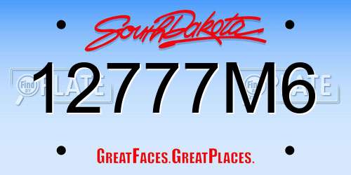 12777M6 South Dakota License Plate