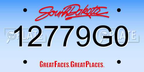 12779G0 South Dakota License Plate