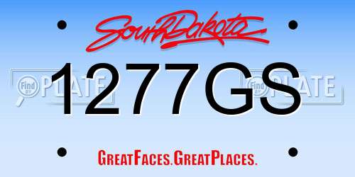 1277GS South Dakota License Plate