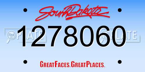 1278060 South Dakota License Plate