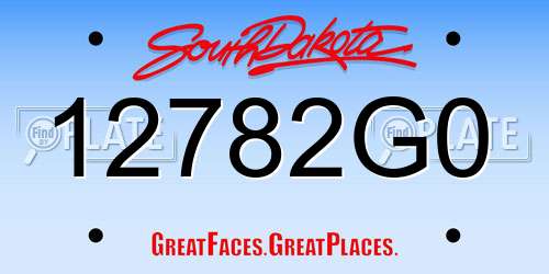 12782G0 South Dakota License Plate
