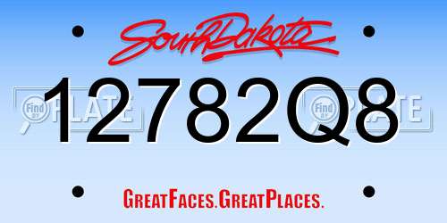 12782Q8 South Dakota License Plate