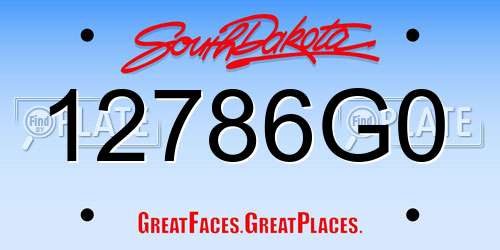 12786G0 South Dakota License Plate