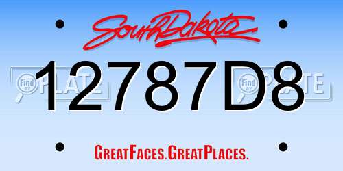 12787D8 South Dakota License Plate