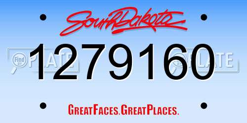 1279160 South Dakota License Plate
