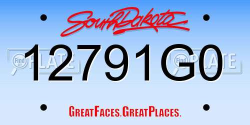 12791G0 South Dakota License Plate