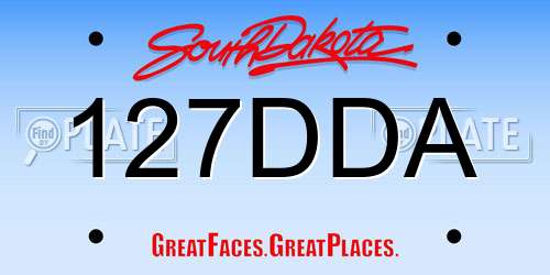 127DDA South Dakota License Plate