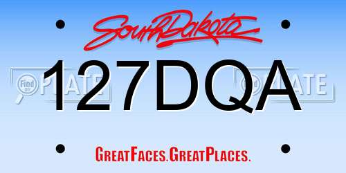 127DQA South Dakota License Plate