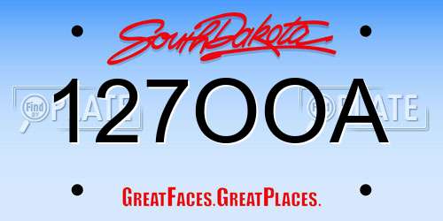 127OOA South Dakota License Plate