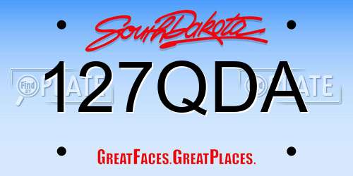 127QDA South Dakota License Plate