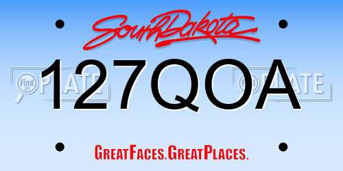 127QOA South Dakota License Plate