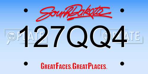 127QQ4 South Dakota License Plate