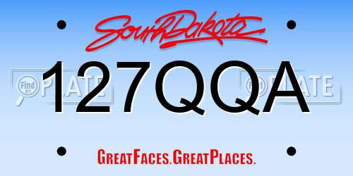127QQA South Dakota License Plate