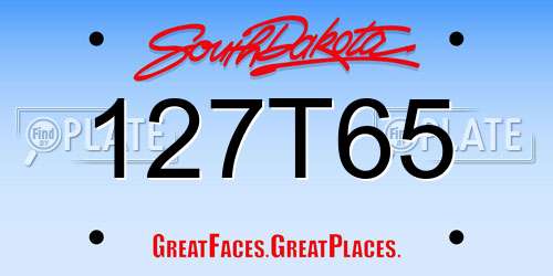 127T65 South Dakota License Plate