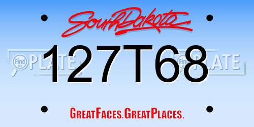 127T68 South Dakota License Plate