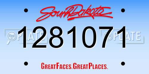 1281071 South Dakota License Plate