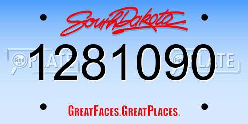 1281090 South Dakota License Plate
