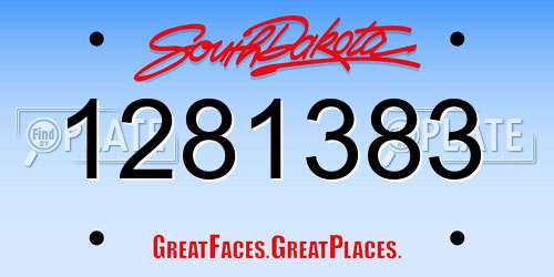 1281383 South Dakota License Plate