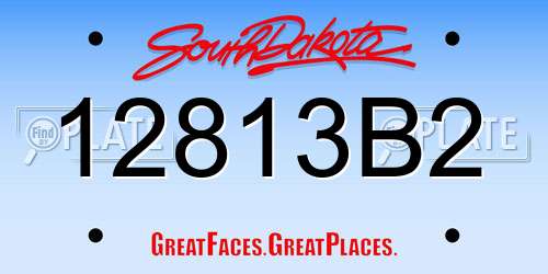 12813B2 South Dakota License Plate