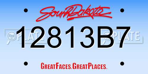 12813B7 South Dakota License Plate