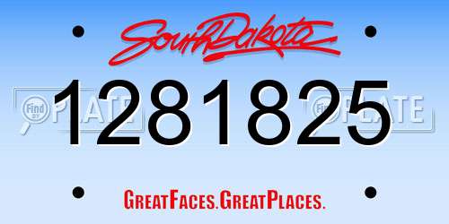 1281825 South Dakota License Plate