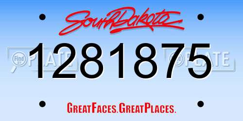 1281875 South Dakota License Plate