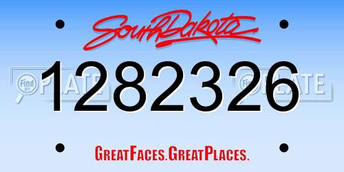 1282326 South Dakota License Plate
