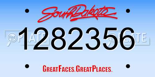 1282356 South Dakota License Plate