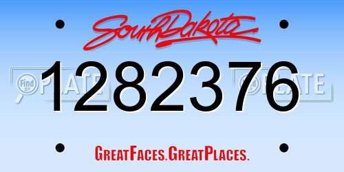 1282376 South Dakota License Plate
