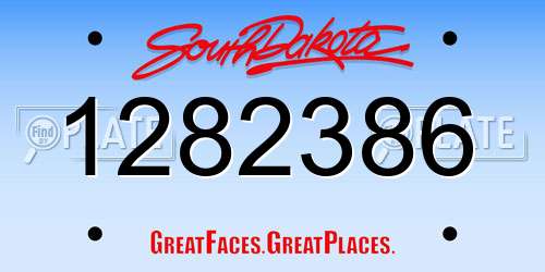 1282386 South Dakota License Plate