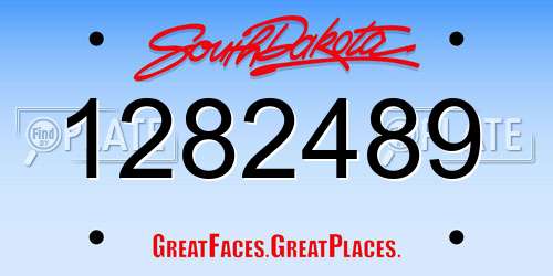 1282489 South Dakota License Plate
