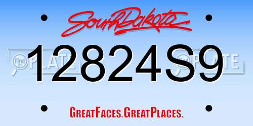 12824S9 South Dakota License Plate