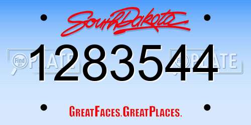 1283544 South Dakota License Plate