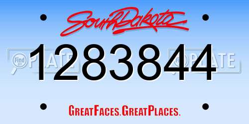 1283844 South Dakota License Plate