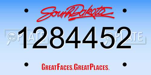 1284452 South Dakota License Plate