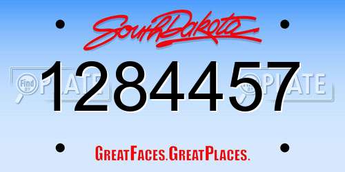 1284457 South Dakota License Plate
