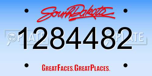 1284482 South Dakota License Plate
