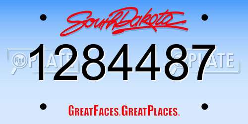 1284487 South Dakota License Plate