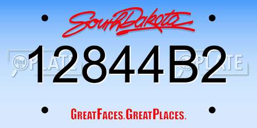 12844B2 South Dakota License Plate