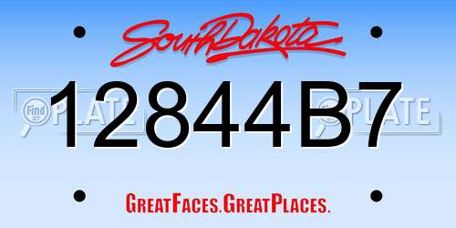 12844B7 South Dakota License Plate