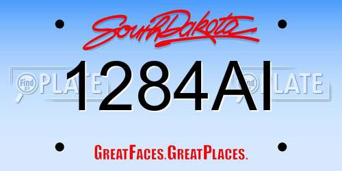 1284AI South Dakota License Plate