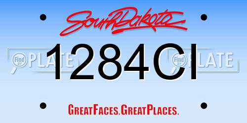 1284CI South Dakota License Plate