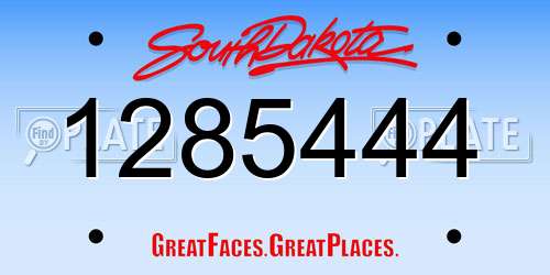 1285444 South Dakota License Plate