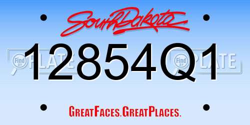 12854Q1 South Dakota License Plate