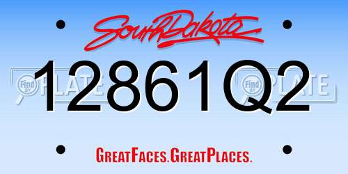 12861Q2 South Dakota License Plate