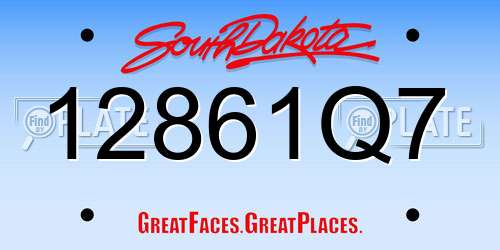 12861Q7 South Dakota License Plate